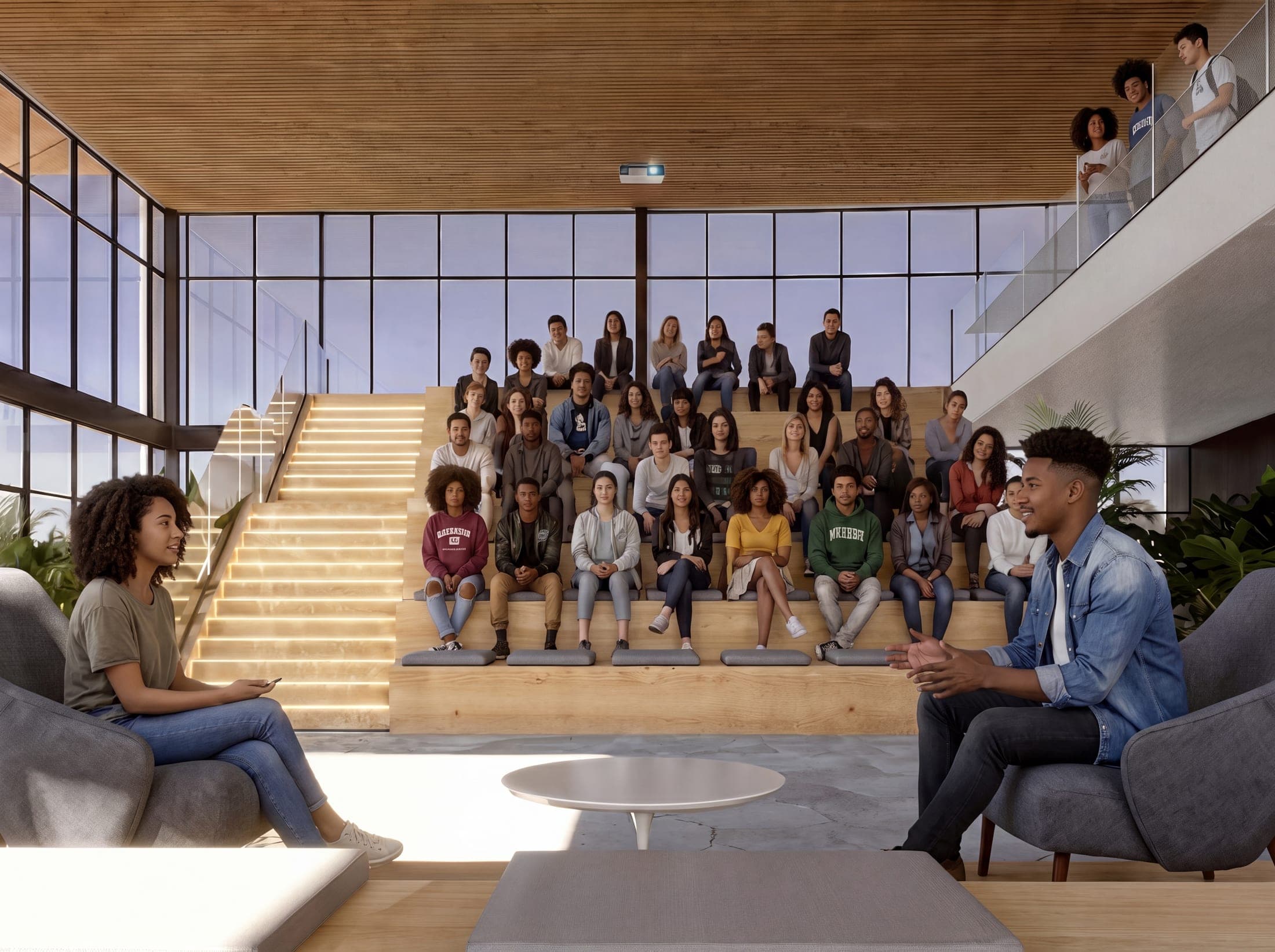 Campus hall — architectural render